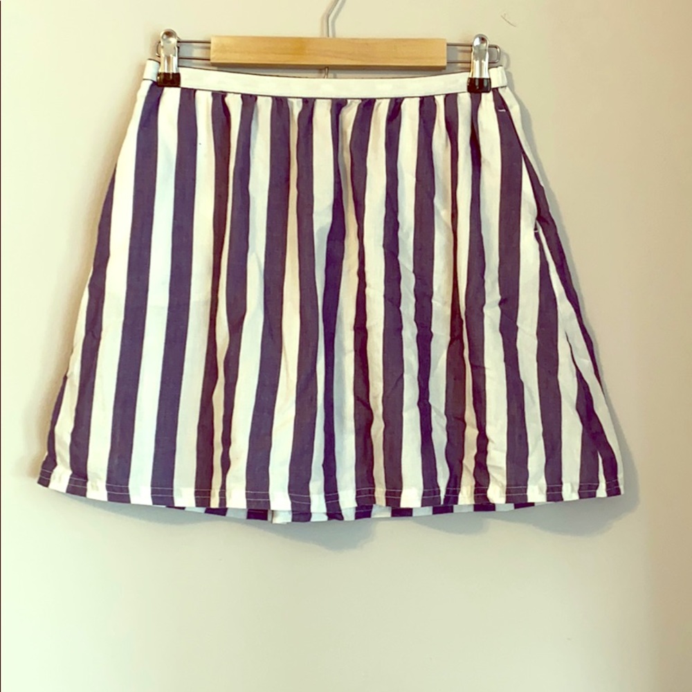 Lauren Conrad Blue and White Striped Mini Skirt - Picture 1 of 3